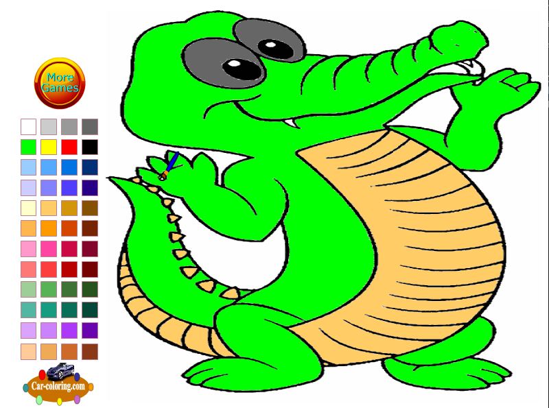 Blissful crocodile coloring