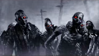 crowd of zombies are attacking