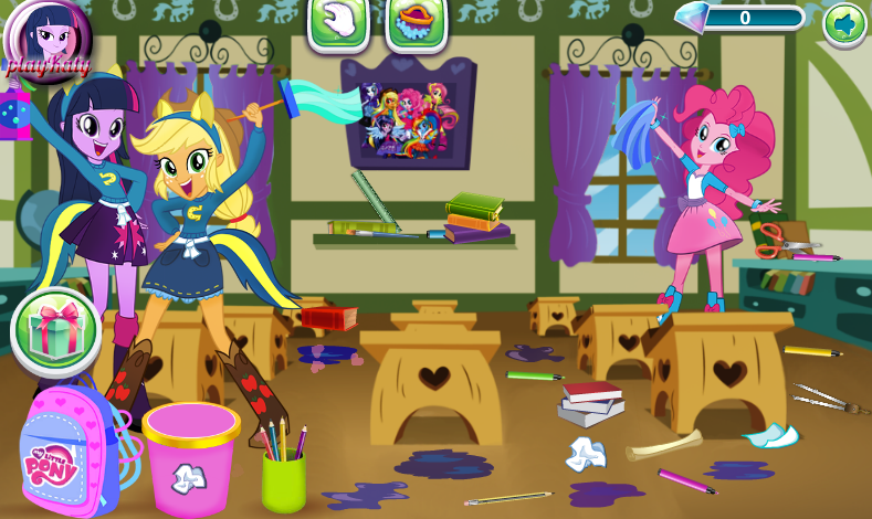 Equestria Girls Classroom Cleaning