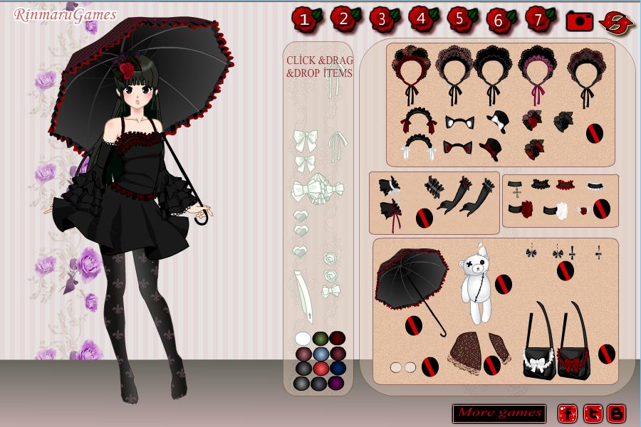 Anime Gothic Girl Dress Up Game