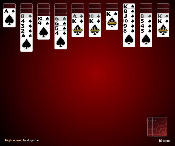 1 Suit Spider Solitaire