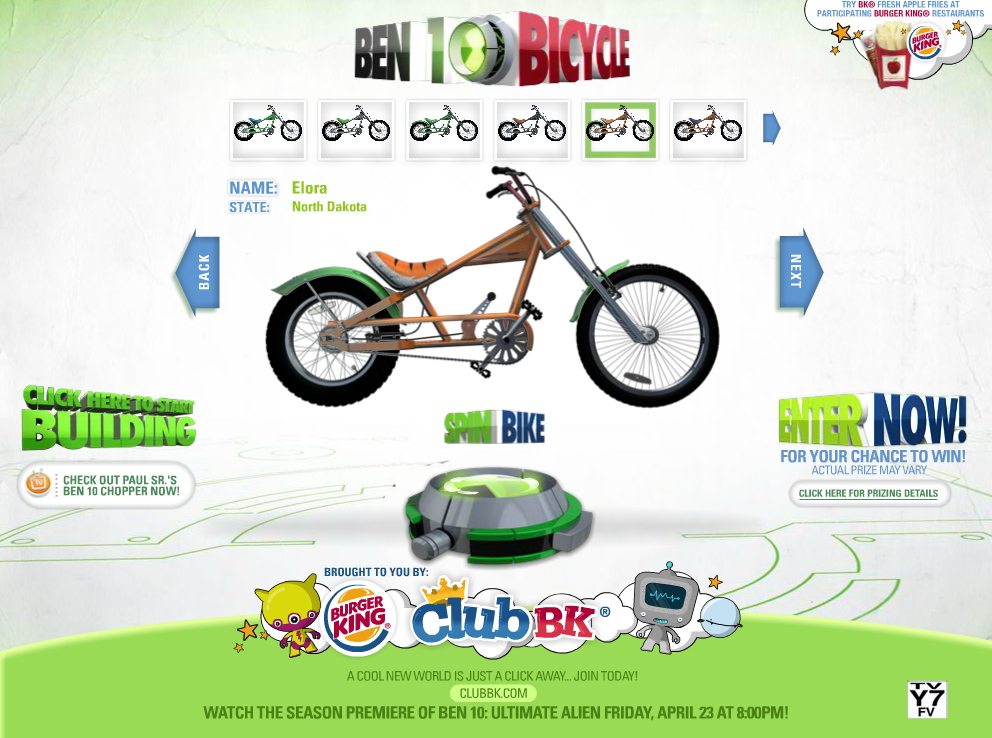 Ben 10 Bicycle Microsite