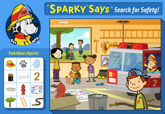 Sparky Says Search for Safety!