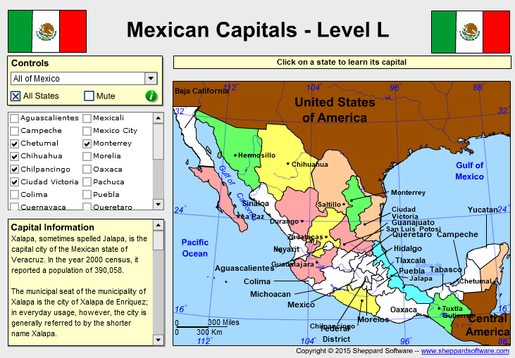 Mexican Geography - Capitals