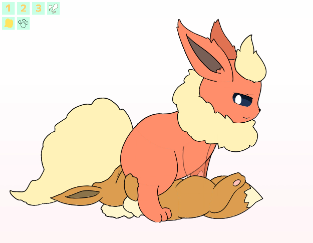 Flareon x Eevee facefart