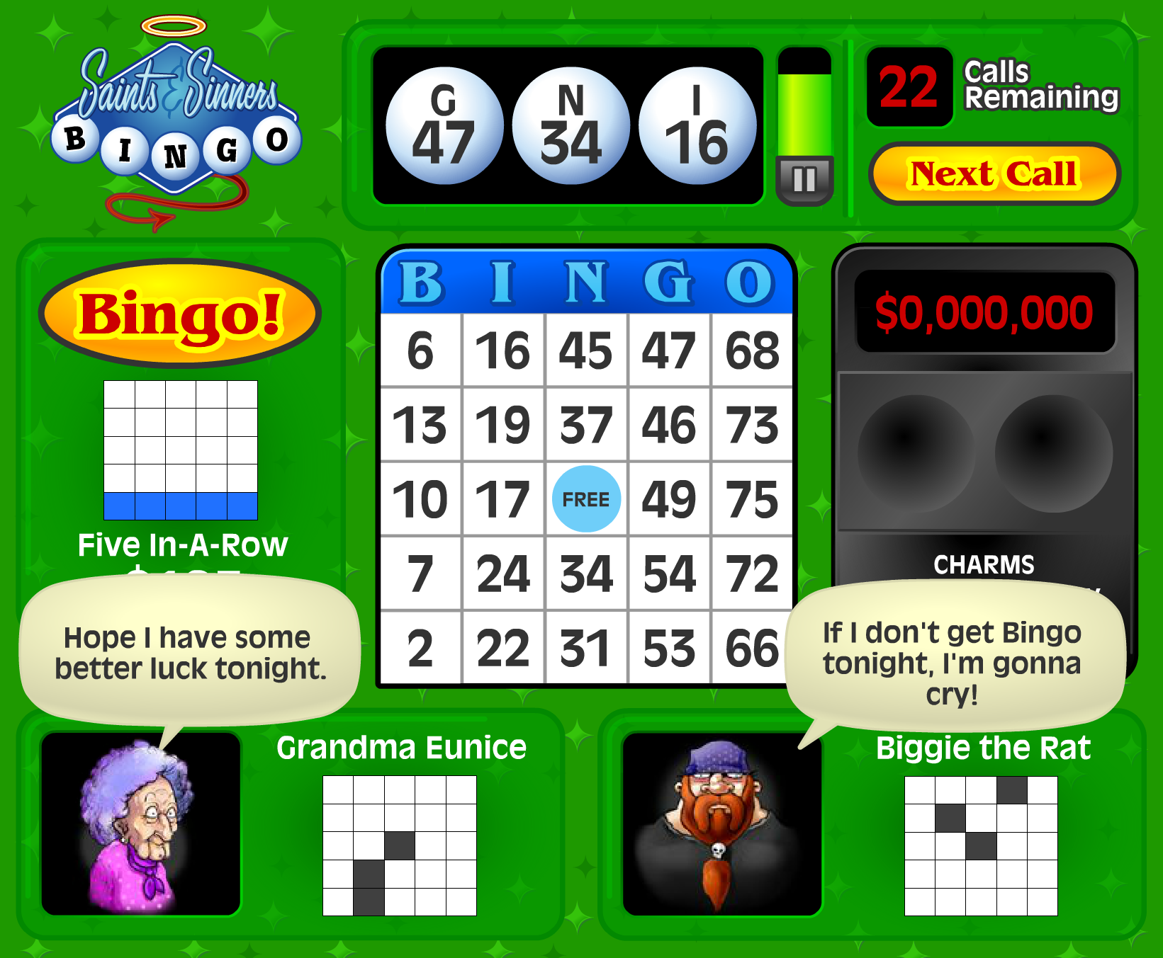 Saints and Sinners Bingo