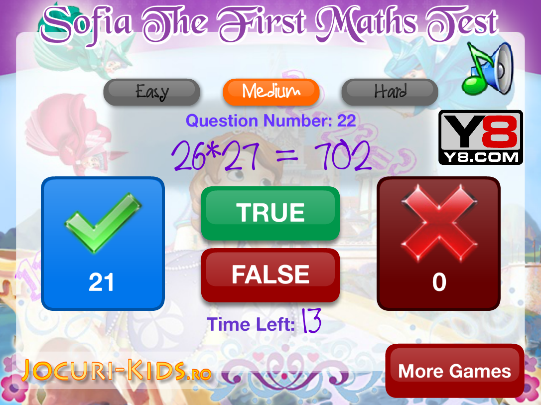 Sofia the First Maths Test