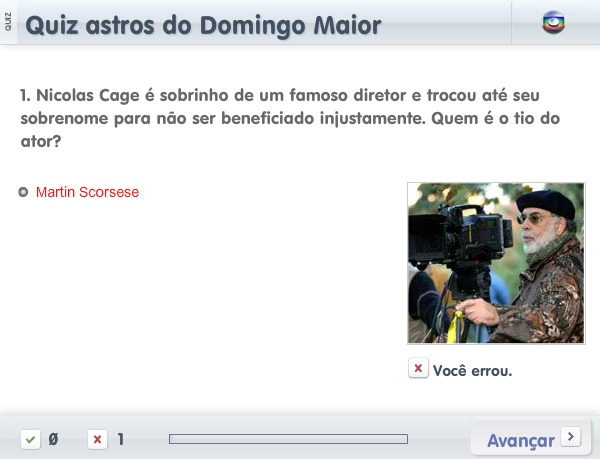 Quiz astros do Domingo Maior