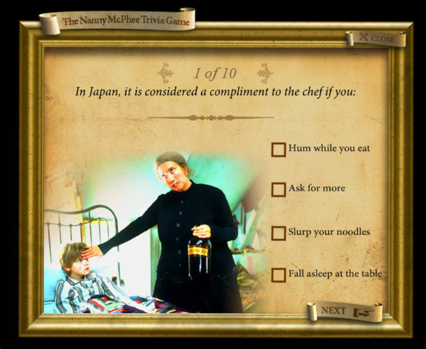 The Nanny McPhee Trivia Game