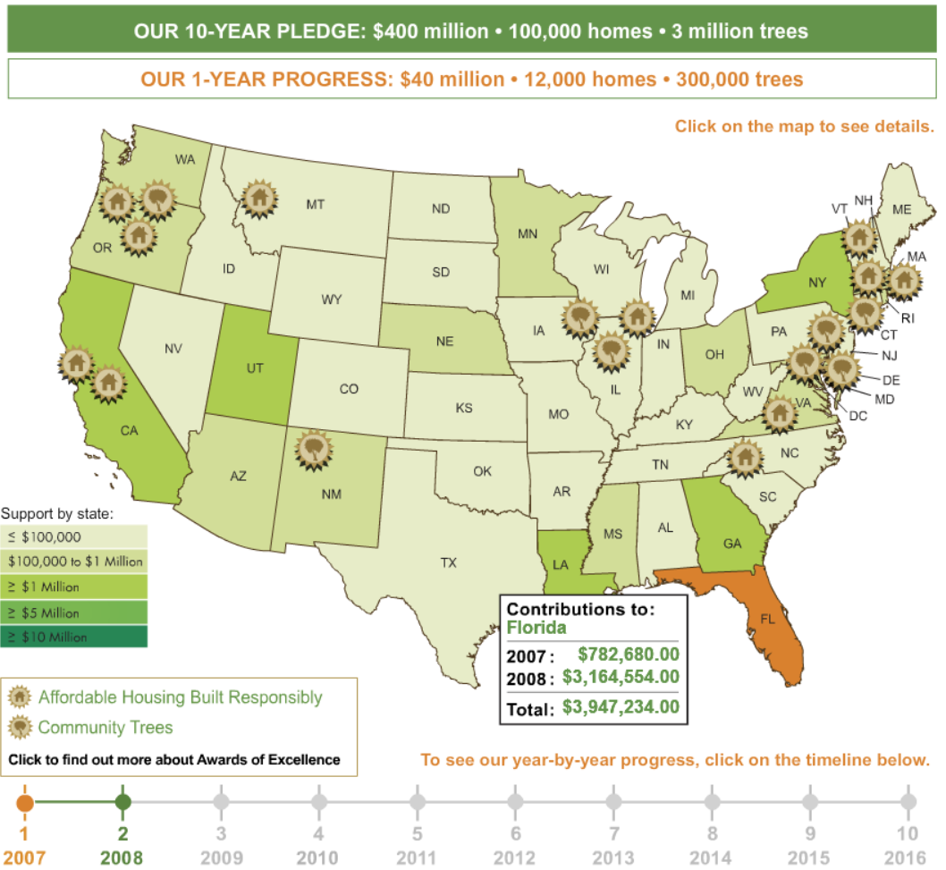 The Home Depot Foundation - Progress Map