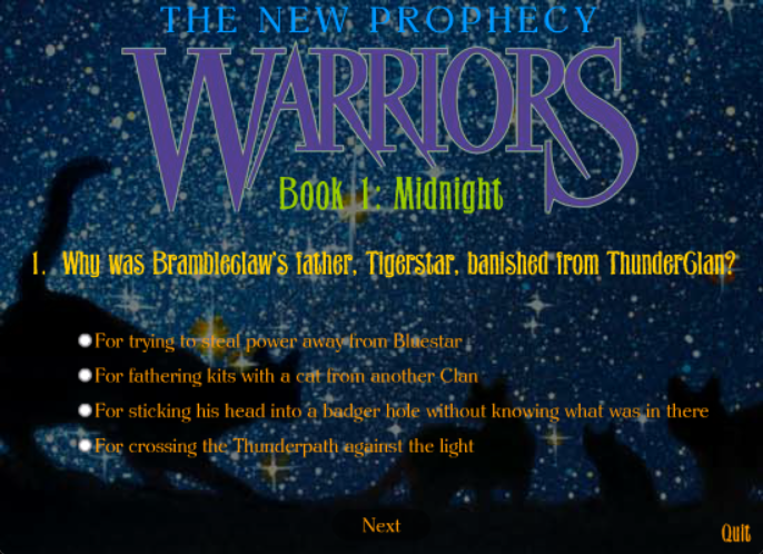 Warriors: The New Prophecy - Book 1: Midnight Quiz