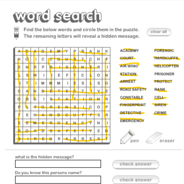 Victoria Police Word Search