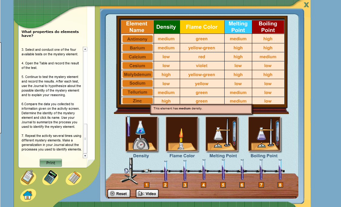 What properties do elements have?