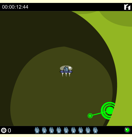 The Squirrel Family: Spaceship in cave Labyrinth