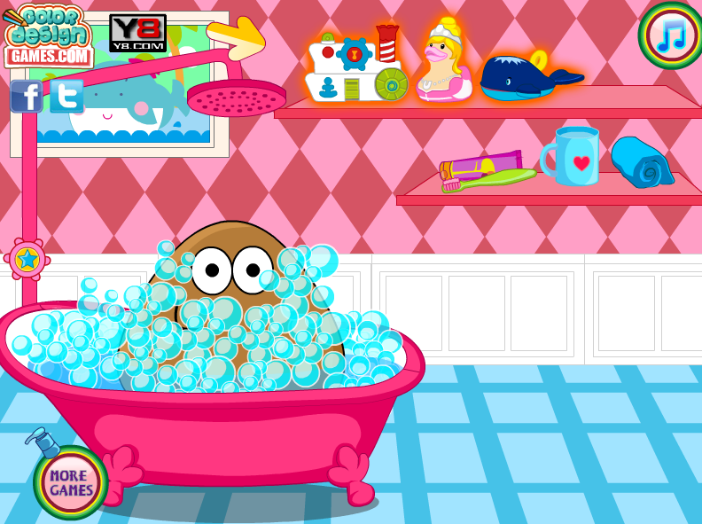Pou Girl Bathing Day