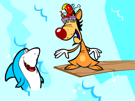 The Banana Splits in "Drooper Dives for Dubloons."