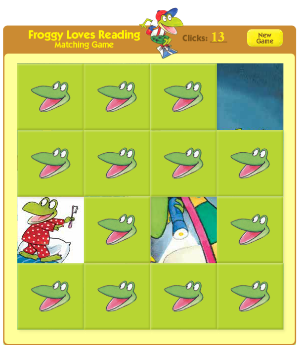 Froggy Loves Reading Matching Game