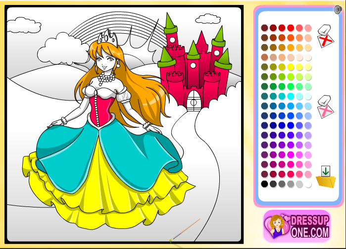 Castle Of Princess Coloring Game