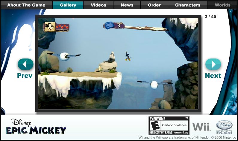 Epic Mickey Microsite