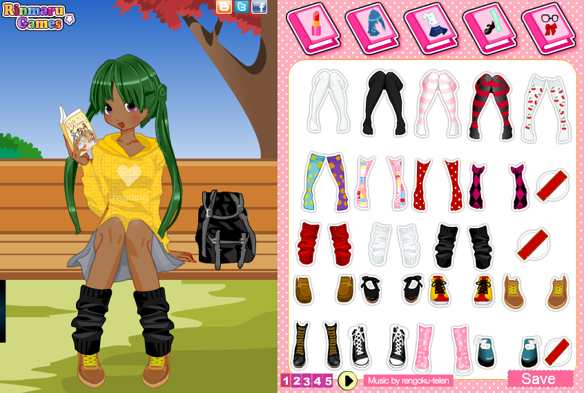Anime BookWorm Girl Dress Up Game