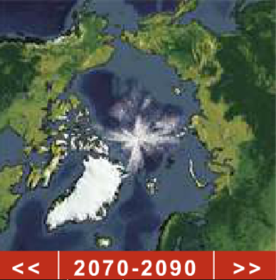 Projected Sea Ice Extent 2010-2090