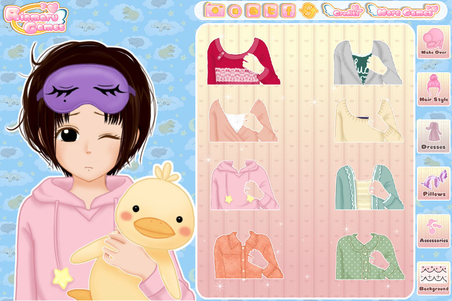 Shoujo manga avatar creator: Pajamas