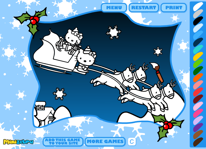 Hello Kitty Christmas Coloring