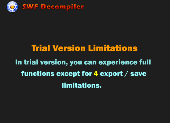 Sothink SWF Decompiler Trial Version Limitations