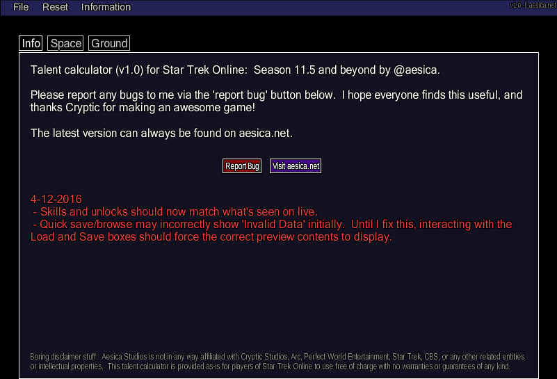 Unofficial Star Trek Online Skill Calculator