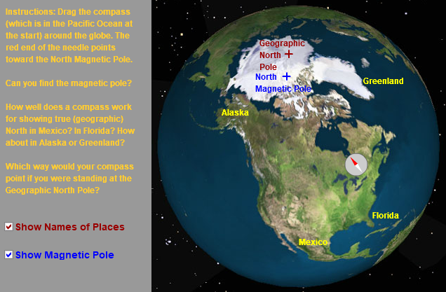 Earth's North Magnetic Pole interactive