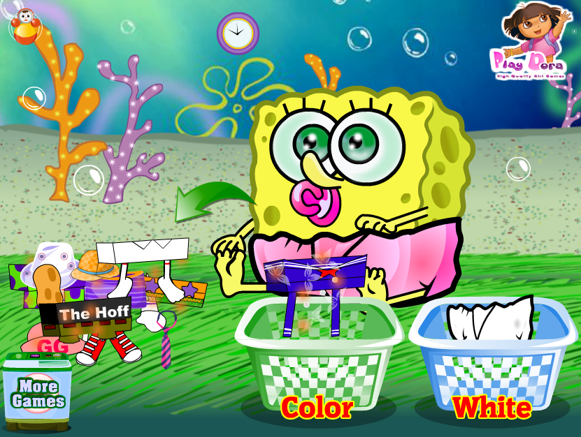 Baby SpongeBob Washing Clothes