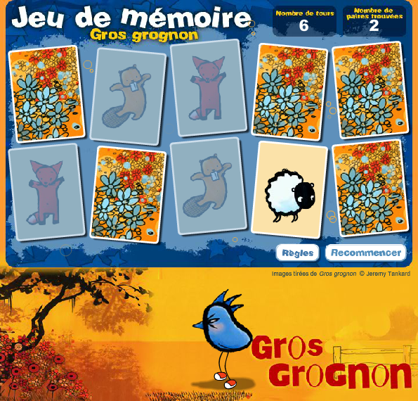 Jeu de mémoire Gros grognon