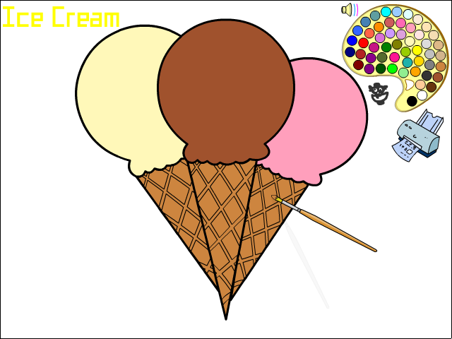 Ice Cream Color Me Game