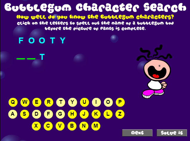 Bubblegum Character Search