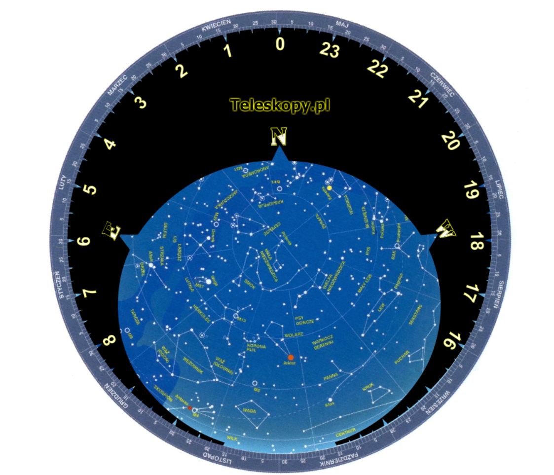 Obrotowa mapa nieba ONLINE