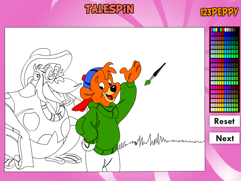 Talespin Online Coloring Game