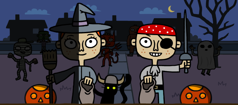 Zimmer Twins Front Page Halloween Animation