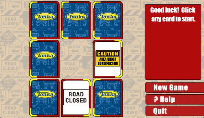 Tonka Road Signs Matching Game