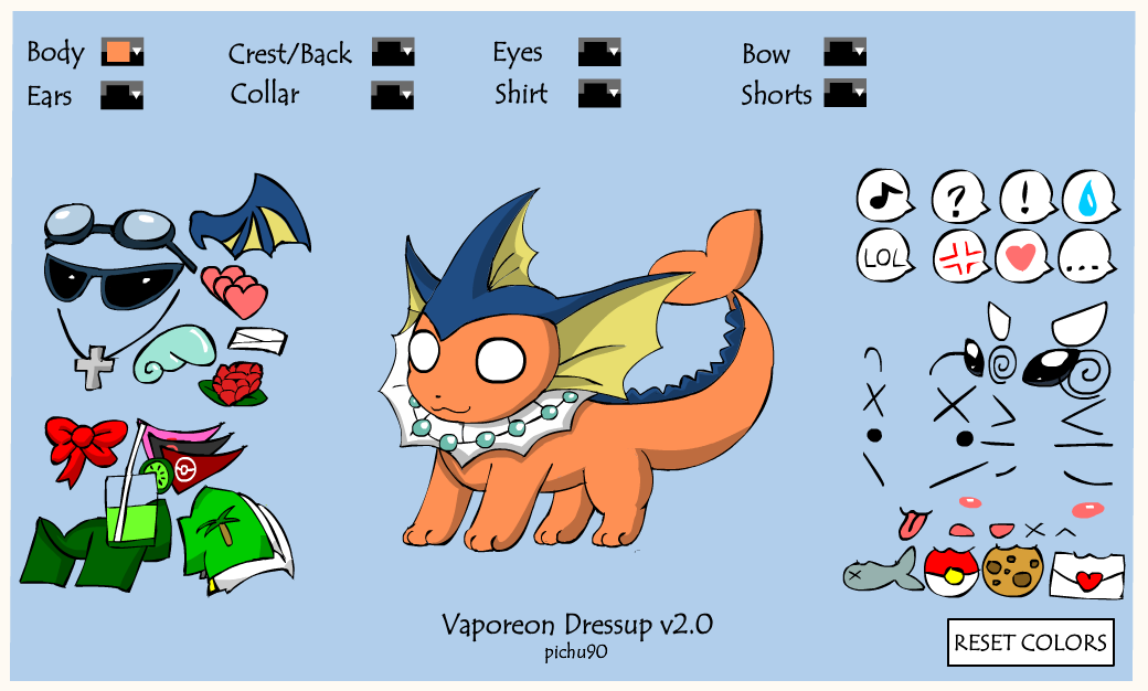 Vaporeon Dressup v2.0