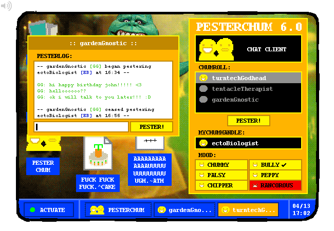 [S] John: Check Pesterchum.