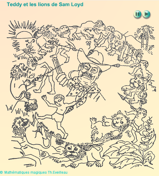 Teddy et les lions de Sam Loyd