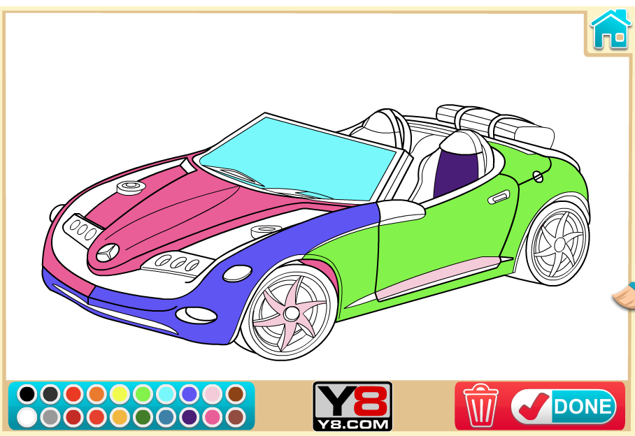 Coloring 16 Cars