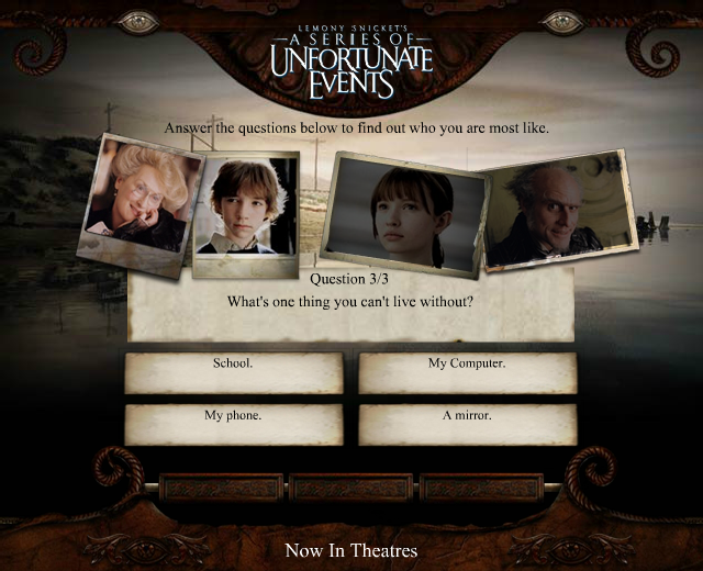 Lemony Snicket's a Series of Unfortunate Events: Personality Quiz