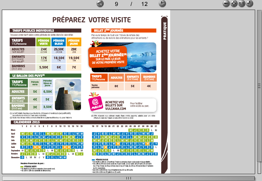 Brochure Vulcania  - Partez en exploration !