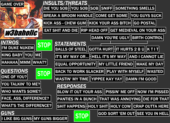 The Duke Nukem Soundboard