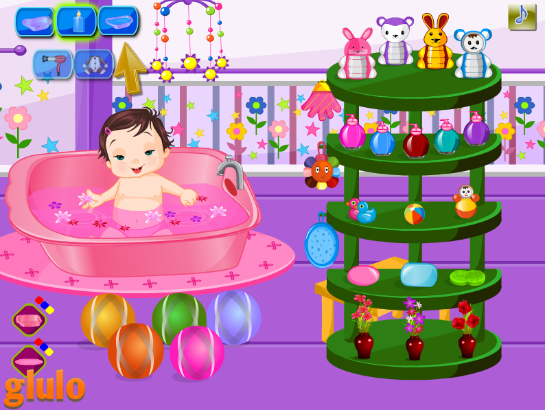 Playful Baby Bathing