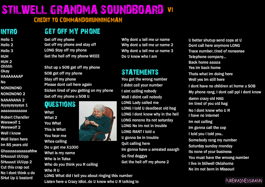 Stilwell Grandma Soundboard