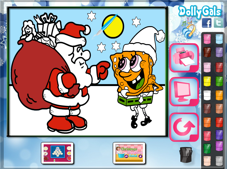 SpongeBob Santa Online Coloring