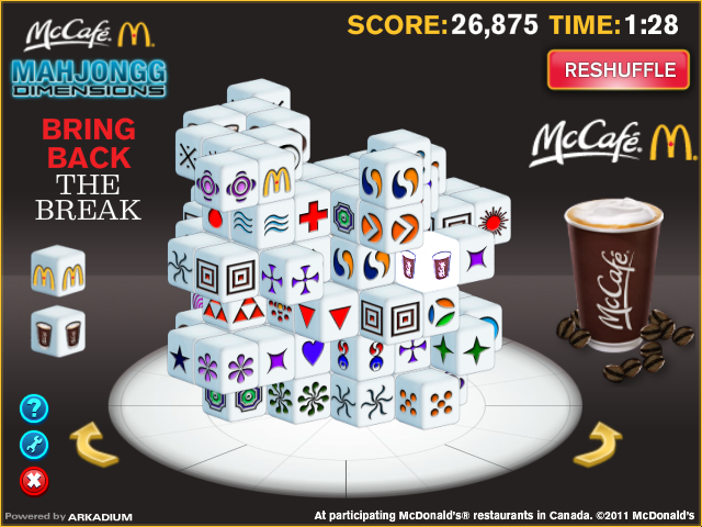 McCafé Mahjongg Dimensions