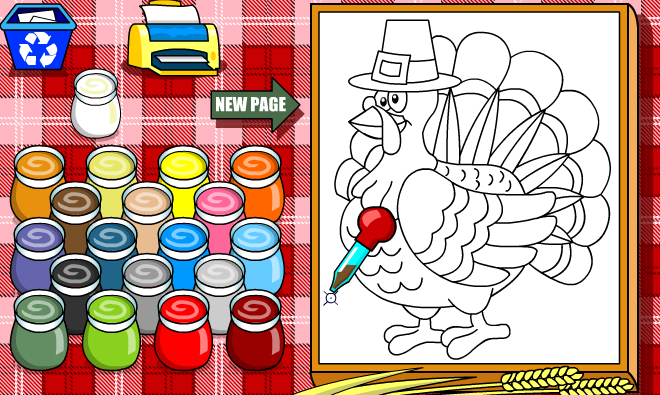 Thanksgiving Coloring Game